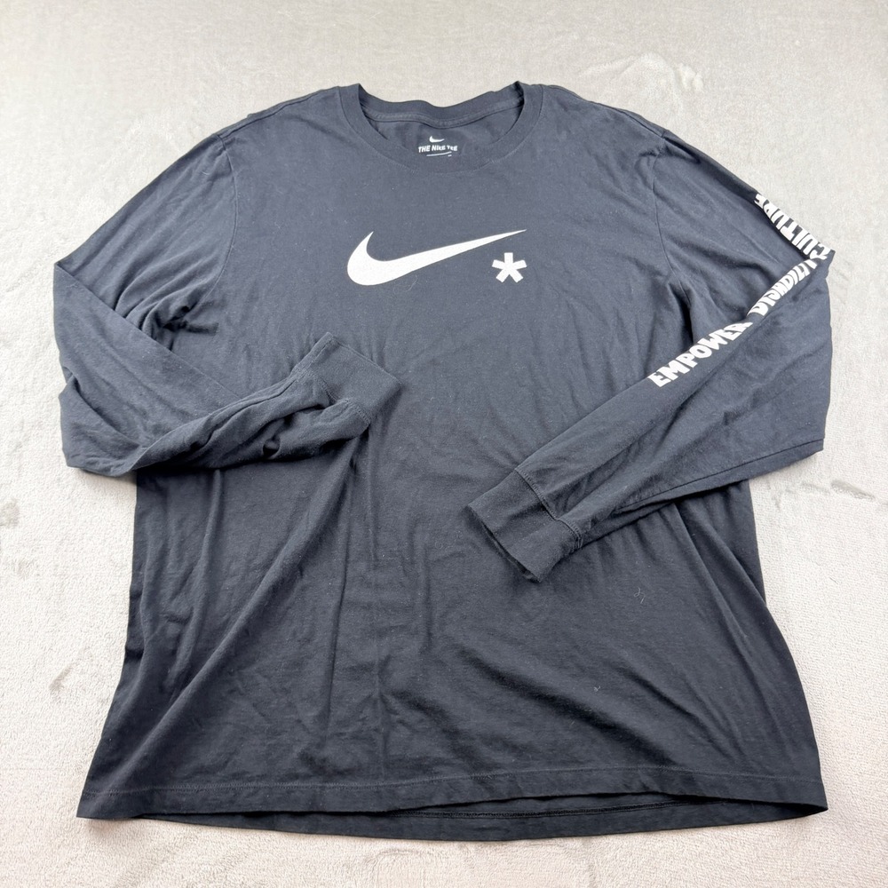 Nike Men's XL Black Long Sleeve Empower Disability Culture Graphic T-Shirt